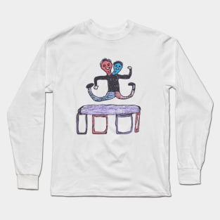 Siamese Twins on a Trampoline Long Sleeve T-Shirt